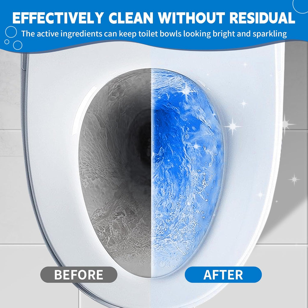 Toilet Bowl Cleaner Tablets, Automatic Toilet Tank Cleaner for Deodorizing & Descaling, Long-Lasting with Sustained Release Technology for Bathroom Cleaners, Blue & White, 20 Packs