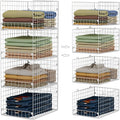 Stackable Closet Organizers and Storage - 4-Tier Stackable Storage Bins, Foldable Closet Shelf Organizer Basket, Clothes Organizers and Storage Shelves for Home Bedroom Closet Organizer System