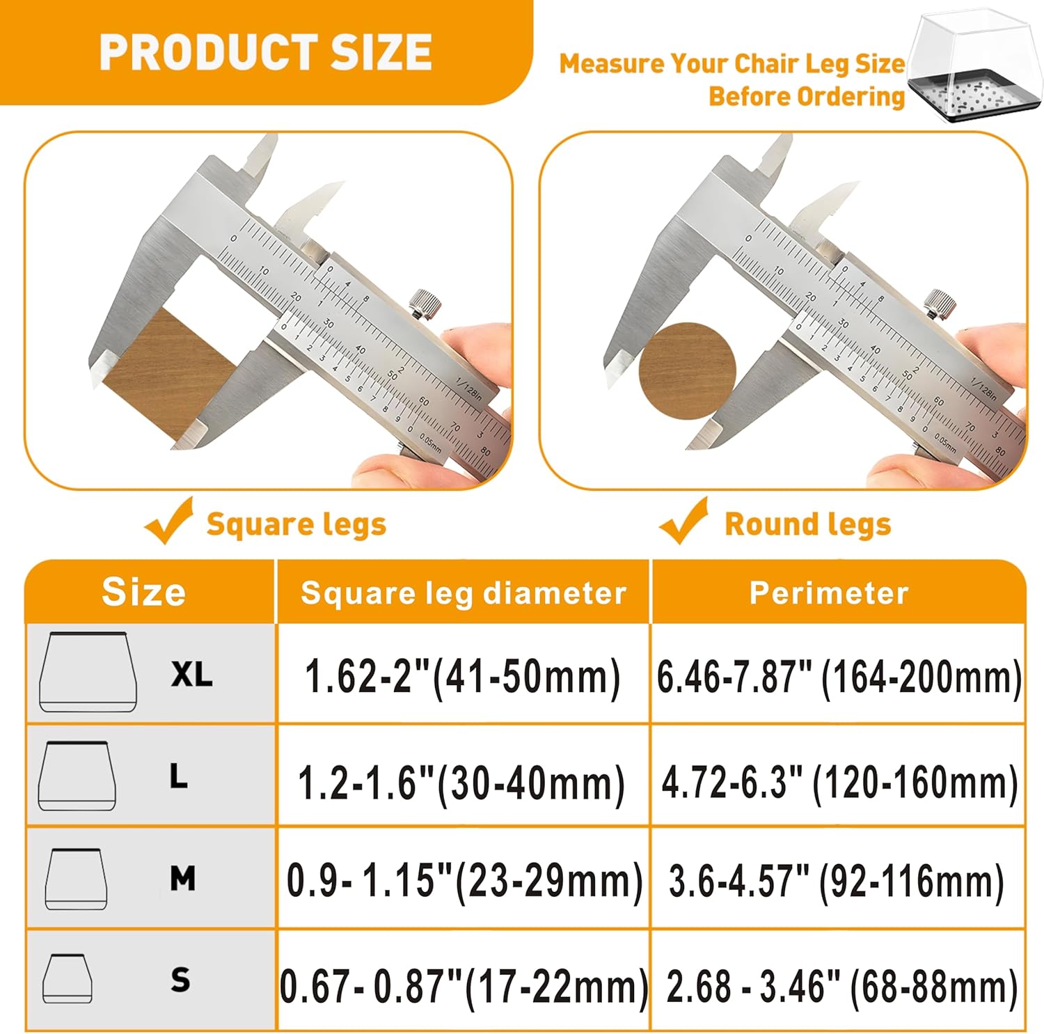 Furniture Sliders,24 PCS Chair Leg Sliders for Carpet, Furniture Movers Sliders, Carpet Chairs Furniture Glides, Floor Protectors, Carpet Moving Sliders Easily Move.(Clear, Fit:1.2-1.6")