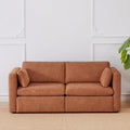 CHITA Small Modular Sectional Fabric Sofa Set, Extra Comfty Loveseat Cloud Couch, FSC Certified Modular Sectional Couch for Living Room, 78 inch Width,2 Seat Modular Sofa, Terracotta