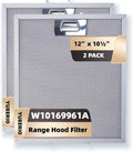 W10169961A 5 Layer Aluminum Mesh Range Hood Filter Replacement 12" x 10.5" for Whirlpool Vent Hood Filter Oven Overhead Exhaust Fan 2 pack