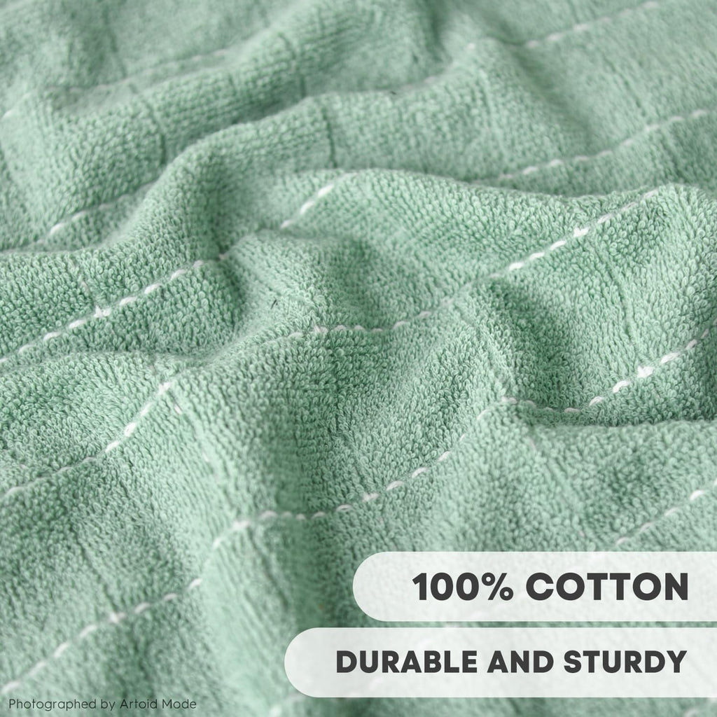 Artoid Mode Checkered Designed Cotton Dark Green Terry Kitchen Dish Cloths, 12x12 Inch Soft Absorbent Quick Drying Cleaning Kitchen Rags Set of 6