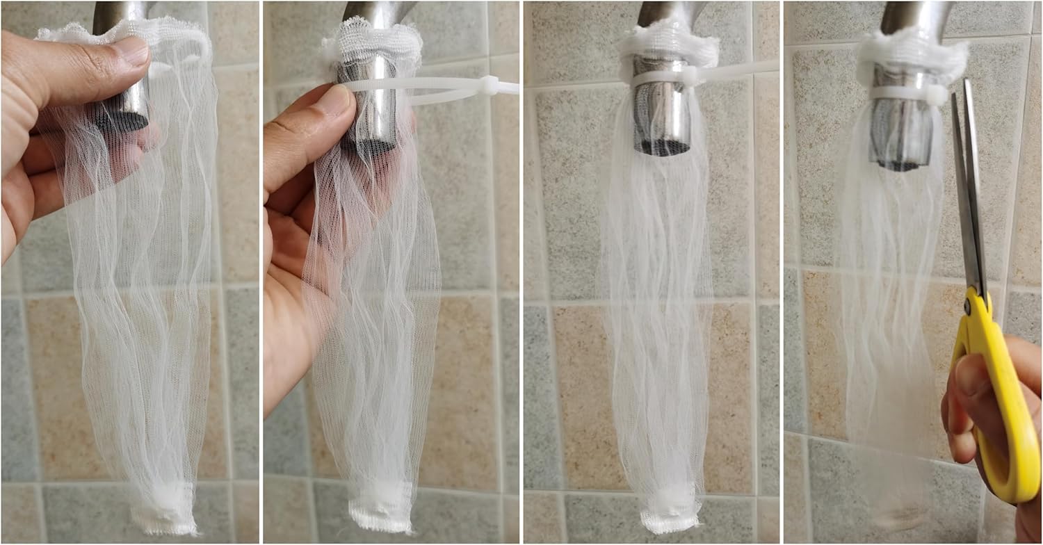 24 Pack Washing Machine Hose Lint Traps Washer Lint Catcher Dog Pet Hair Remover Laundry Lint Mesh Filters with Cable Ties