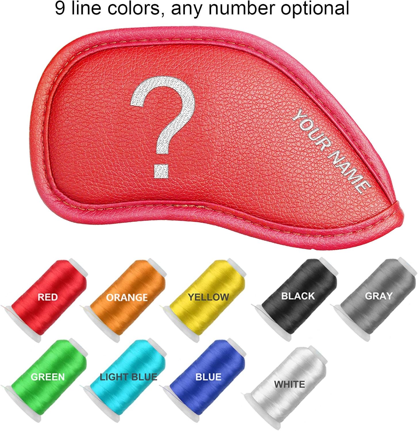 CRAFTSMAN GOLF 12pcs or 1pc Thick Synthetic Leather Golf Iron Head Covers Set Headcover Fit All Brands Callaway Ping Taylormade Cobra Etc. Also Custom Name