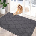 FONEYI Indoor Door Mat, Entrance Rug 24" x 36" Non-Slip Rubber Backing, Machine Washable Entry Rug, Low Profile Absorbent Dirt Trapper Doormat Inside Floor Mats for Entryway, Grey