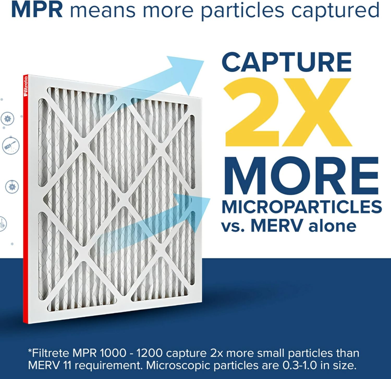 Filtrete 16x21x1 AC Furnace Air Filter, MERV 11, MPR 1000, Micro Allergen Defense, 3-Month Pleated 1-Inch Electrostatic Air Cleaning Filter, 4 Pack