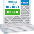 Aerostar 10x10x1 MERV 8, Pleated Air Filter, 10x10x1, Box of 6, Made in the USA