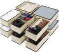 Cupic Cupid Drawer Organizer, Dresser Organizers, Foldabe Drawer Organizer Clothes, Closet Organization and Storage Dividers for Socks, Underwear and Diaper, Set of 12, Beige