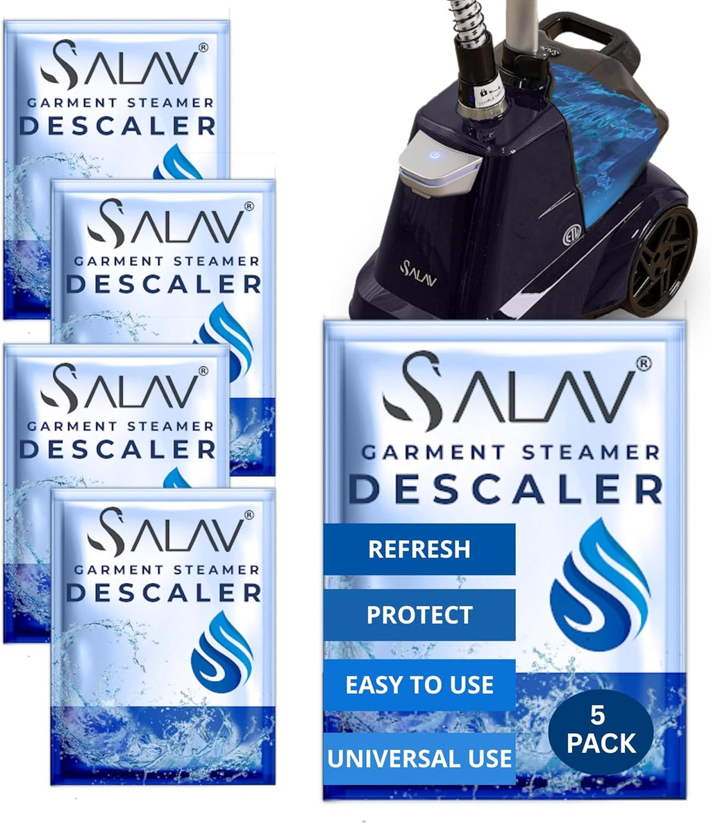 Garment Steamer Descaling Solution Decalcifier Packets for Mineral Deposits and Build-up Removal, Maintenance for Clothes, Works with all Garment Steamer Brands, Cleans Build Up, 5 packs