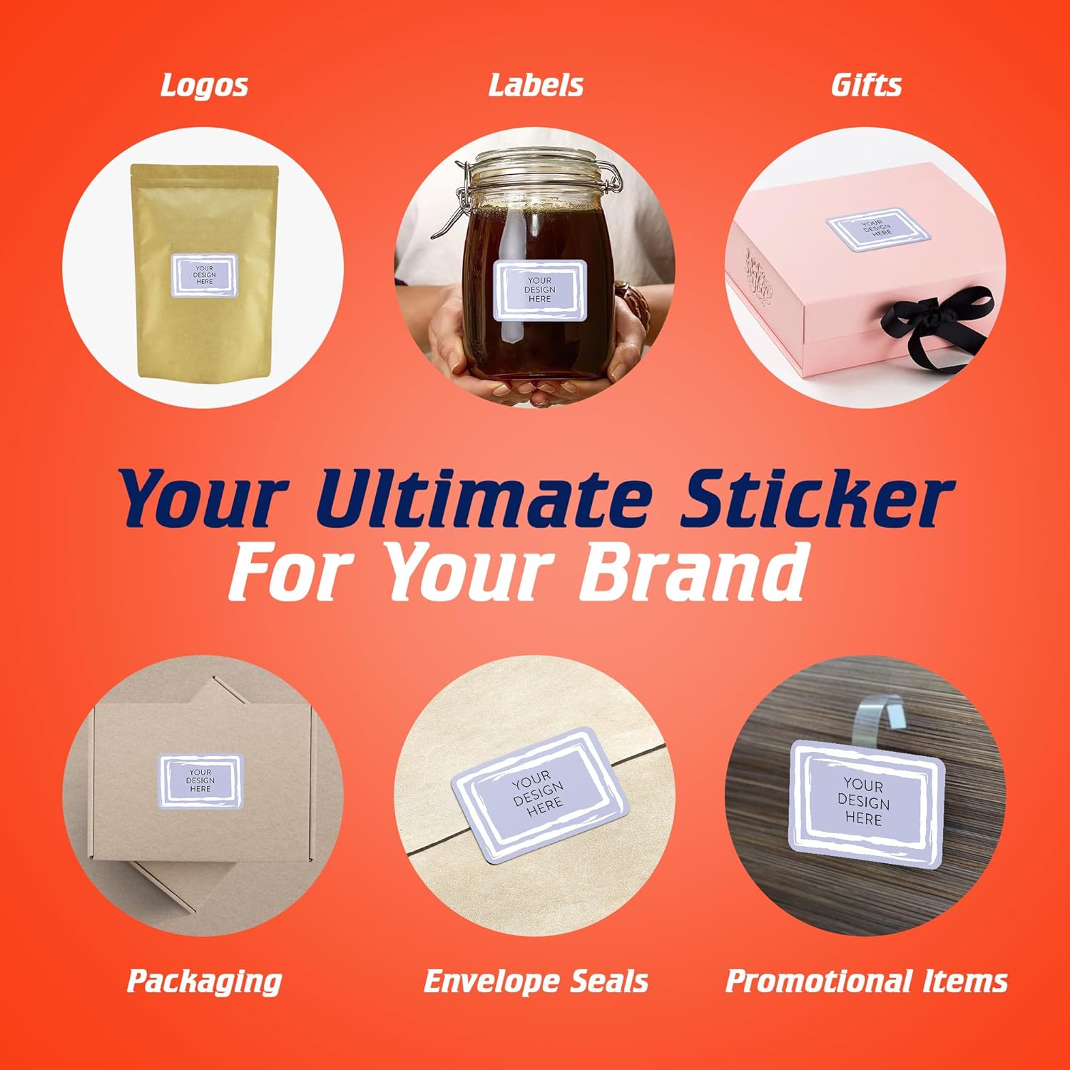 100 Custom Vinyl Stickers - Upload Your own Image, Text, Design, Logo - Personalized Logo Labels for Handmade, Packaging, Bottle, Jars, Candle, Brand Stickers (Lavender Swirls, 4x2)