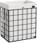 SONGMICS Laundry Hamper, 23.8 Gal. (90L) Laundry Basket, Collapsible Clothes Hamper, Black and White ULCB190W01