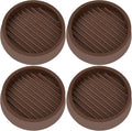 4X4 Round Rubber Caster Cups, Non Slip Furniture Pads, Anti-Slip Gripper, Anti Skid Furniture Feet, Anti Slide Floor Protector for Bed Couch Table Chair Stoppers (Brown, 4 Pack)