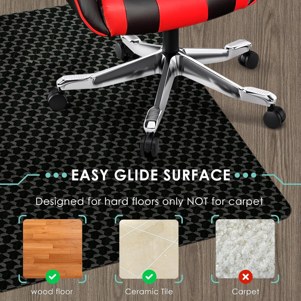 Vicwe Office Chair Mat for Hardwood Floor, 48" x 36" Office Chair Mats, Gaming Chair Mat for Hardwood, Easy Glide for Chairs, Multi-Purpose Floor Protector Desk Chair Mat for Home Office