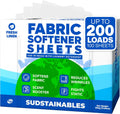 Sudstainables Fabric Softener Sheets for Washer – Laundry Softener Sheets for Washing Machines, Scented (200 loads) | Pods and Liquid Alternative