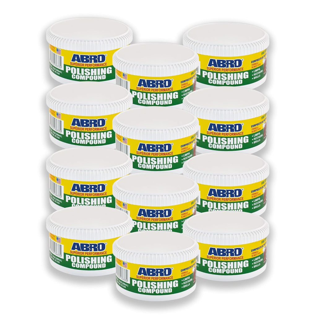 ABRO Superior Performance Polishing Compound, 10 oz., High-tech Shine Car Scratch Remover for Vehicles, Restorers Swirls and Scratches, Buffing Compound for Oxidized Finishes, Smooth, Reflect, Clean
