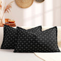 ZWJD 12x20 Pillow Covers Set of 2 Soft Polyester Textured Pillow Covers with Stylish Flange Edge Cozy Farmhouse Throw Pillows for Couch Bed Sofa Living Room