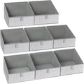 DIMJ Trapezoid Storage Bins, Closet Storage Bins with Handle, Foldable Closet Organizers and Storage Baskets for Toys, Books, Clothes, 8 Packs