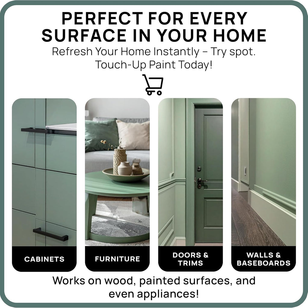 spot. Touch-Up Paint | Matte Finish for Cabinets, Walls, Doors & Furniture | Multi-Tone Green Repair Kit | Quick-Dry, Self-Priming, Low-Odor, Eco-Friendly | No-Sanding or Primer Needed | 3 Pack
