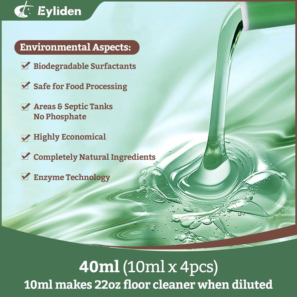 Eyliden Floor Spray Mop with Bio-Enzyme Cleaner Kit | Multi-Surface Cleaner Concentrate, Refillable Mops Safe for All Home, Office Floors Cleaning, 2 Washable Microfiber Pads
