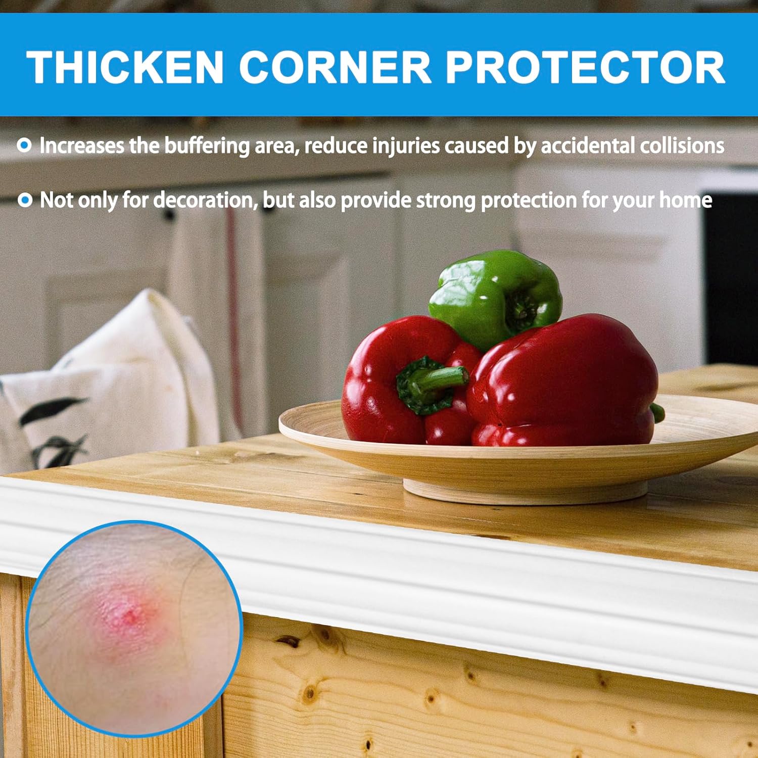 Wall Corner Protector Peel and Stick Corner Trim Molding Flexible Inside & Outside Wall Edge Guard Self Adhesive Moulding Trim for Edge Use, White, 0.8” W x 20’ L