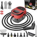Handheld Steam Cleaner, 2500W High Pressure Steamer for Cleaning, Portable Steam Cleaner with 1.6L Water Tank, 3 Levels Adjustable Handle, Steam Cleaner for Home, Car, Furniture, Bed Bugs (Red)