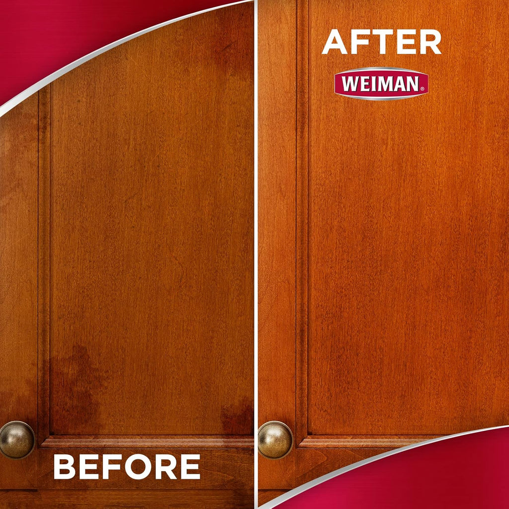 Weiman Cabinet and Wood Cleaner, Shine, Clean and Protect Spray - For Wood Cabinets, Furniture, Tables, Baseboards, Trim and more, 16 oz, 2 PACK with MicroFiber Towel