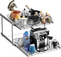 HOLDN’ STORAGE Two Tier Pull Out Cabinet Organizer, Individual Sliding Drawers - Heavy Duty Metal with Lifetime Limited Warranty - Anti Rust Chrome Finish - 22" W x 21”D x 16.5" H