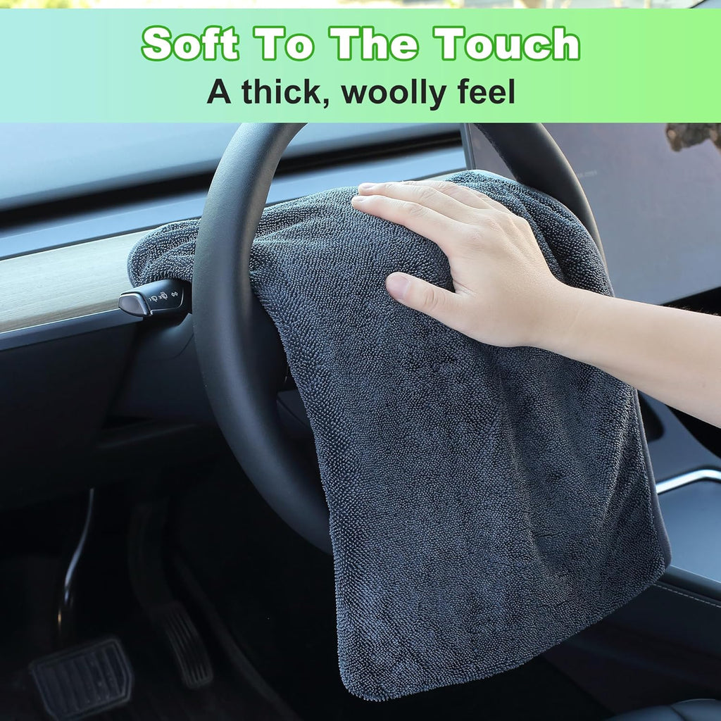 JOYMOOP Microfiber Towels for Cars, 63" x 29.5" Car Drying Towel, Dark Gray Reusable Car Towel, Quick Drying Car Car Microfiber Cleaning Cloth for RVs, SUVs, Trucks