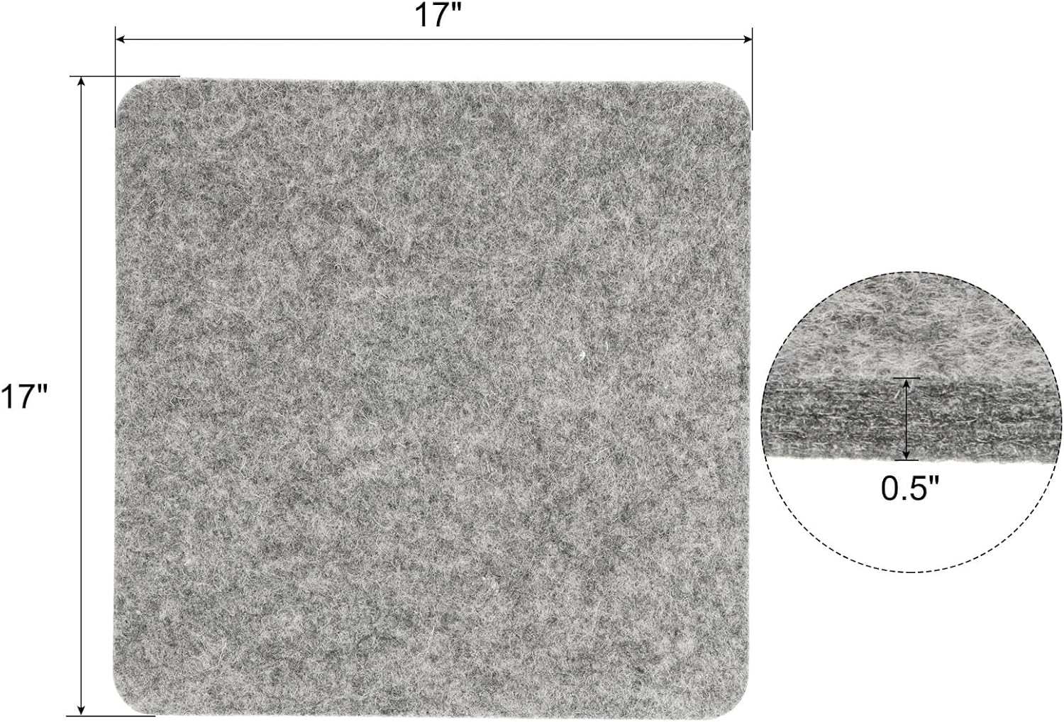 PATIKIL Wool Pressing Mat, 17" x 17" Wool Ironing Pad Blanket 0.5" Thickened Heat Resistant Quilting Ironing Pad for Quilters Sewing Craft, Grey