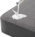 Hanherry 100% Waterproof Mattress Protector Twin XL Size - Grey, Mattress Cover 3D Air Fabric Cooling Mattress Pad Cover Smooth Soft Breathable Noiseless, 8''-21'' Deep Pocket