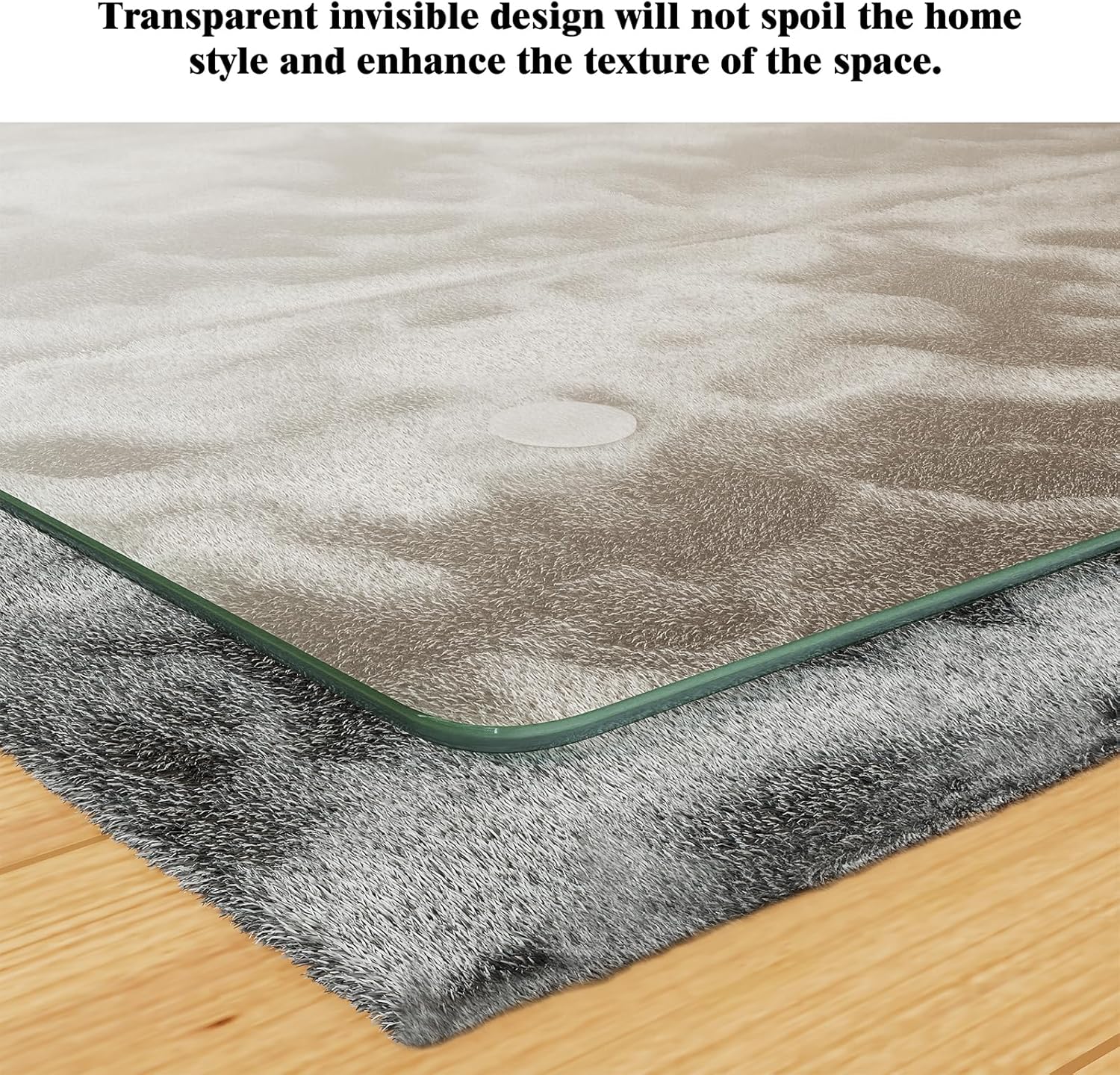 Koonmi Tempered Glass Chair Mat for Hardwood Floors & Carpets, 48" x 72“ Transparent Heavy Duty Office Floor Protector with Noise-Free Gliding Shatterproof for Home Office Desk