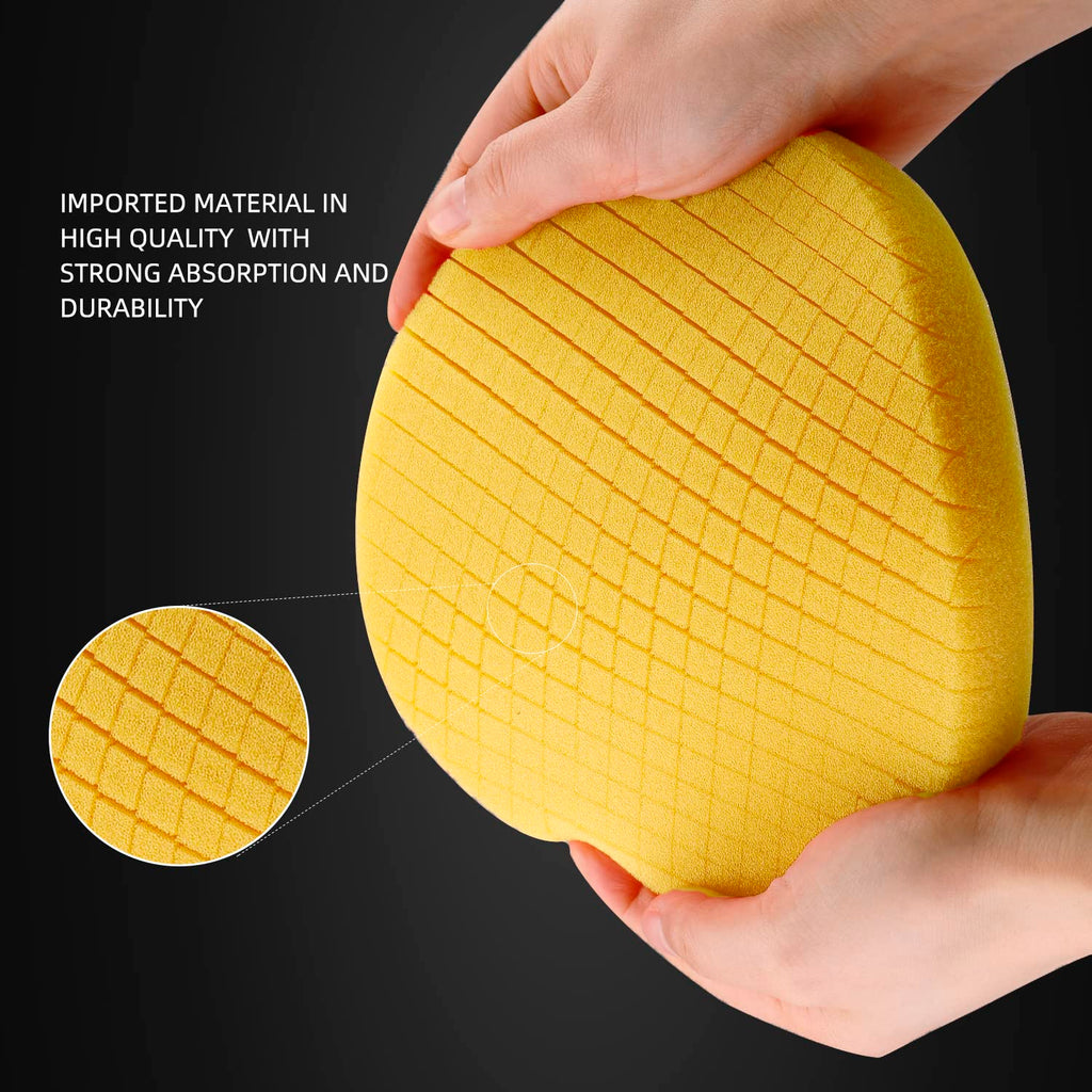 Yellow Medium Cut Pad, 3Pcs 5 Inch Buffing Polishing Pads for 125mm Backing Plate Buffing Sponge for Car Buffer Polisher Compounding, Polishing and Waxing