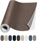 Fabric Repair Patches, 17X158 Inch Linen Repair Tape Self-Adhesive Fabric Patches Durable, DIY Large Linen Tape for Sofa, Couches, Furniture, Chair, Clothing （17X158 Inch, Brown）