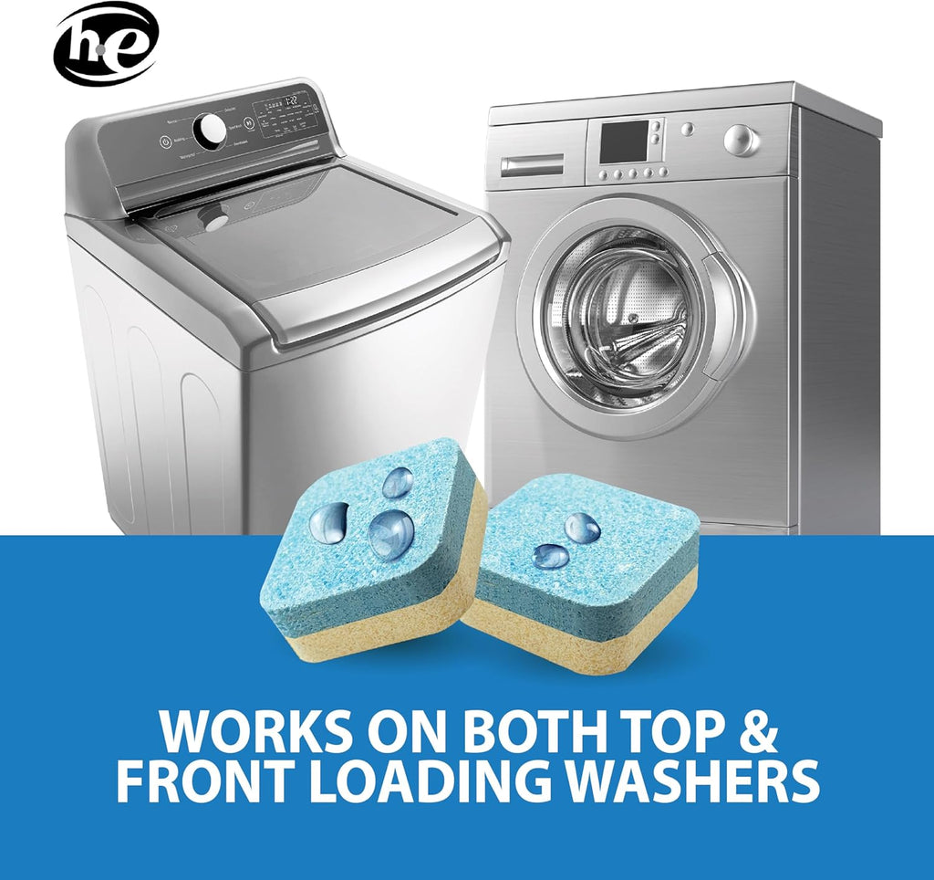 SANI 360° Washing Machine Cleaning tablets, 12 pack is Formulated with Enzyme, Deep Cleans and Deodorizes Front and Top Loading Washers use up to 1 year supply Lemon Scent