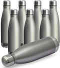 MEWAY 17oz Sport Water Bottle 8 Pack Vacuum Insulated Stainless Steel Leak-Proof Double Wall Cola Shape Water Bottle,Keep Drinks Hot & Cold (Cold Gray,8 Pack)