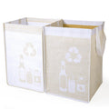 Recycle Waste Bag for Kitchen Home- Indoor Recycling Bins Trash Sorting Organizer, Reusable and Waterproof, Yellow, 2 Pack