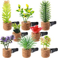8 Pieces Artificial Plant Air Vent Clips Succulents with Essential Oil Mini Cute Sprayer Car Plant Vent Clip Air Freshener for Car Decorations Accessories(Classic Style)