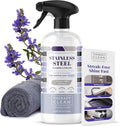 Therapy Stainless Steel Cleaner and Polish 100% USDA Biobased, Fingerprint and Residue Remover, Lavender Essential Oil Scent, Sink Cleaner, Grill Spray