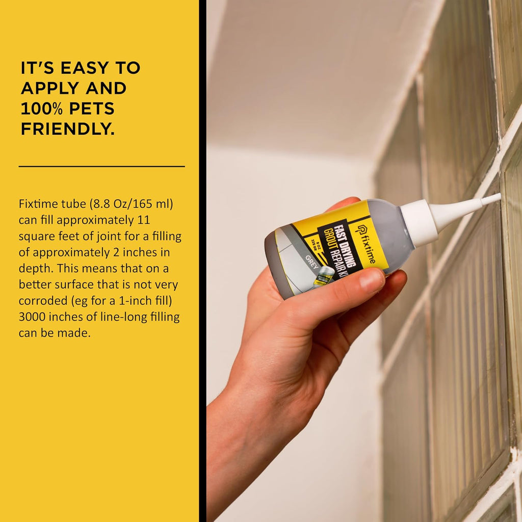 Tile Grout Repair Kit, Gray Grout Filler Tube 8 oz, Grout Repair Renews, Fast Drying Repait Kit, Grout Sealer for Floor Tile - Spatula Included (2xGray)