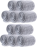 10 Pack 13 * 4.9" Generic Mop Pads Mop Head Refill Washable Wet/Dry Mops Flat Compatible with Most 11-13" Hook and Loop (Velcro) Flat Mops.System Floor Care System (10 Pack 13 * 4.9")