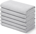 Homaxy 100% Cotton Waffle Weave Kitchen Towels - 6 Pack Soft and Absorbent Dish Towels - 16 x 26 Inches Quick Dry Hand Towels - Light Grey