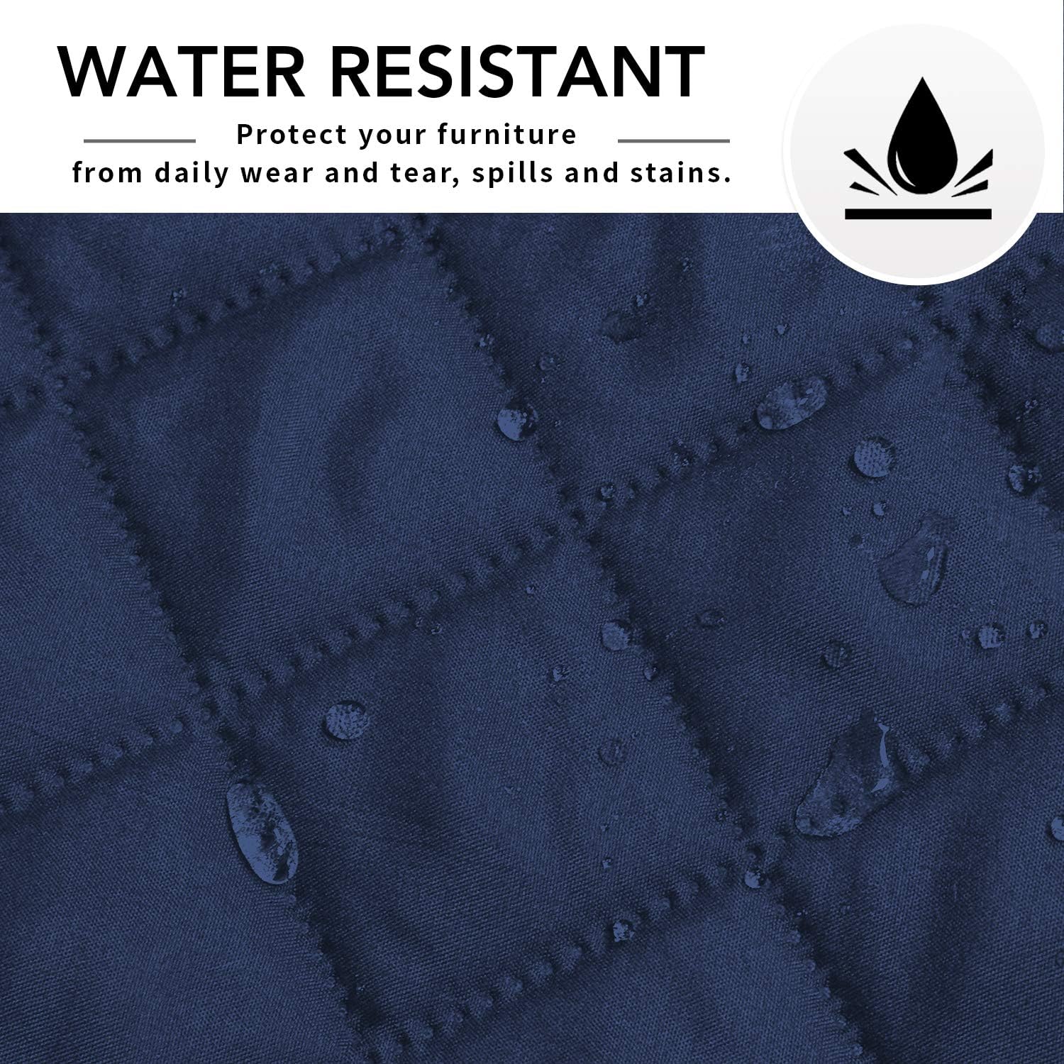 Easy-Going L Shape Couch Cover - Sectional Chaise Lounge Sofa Slipcover Reversible Dog Cat Pet Kids Children Furniture Protector (Large, Navy)