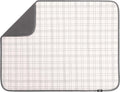 S&T INC. Dish Drying Mat XL, 18” x 24”, Absorbent Microfiber Kitchen Counter Mat, Dish Drying Pad for Dishes, Utensils, Pots and Pans, Extra Large, Stitched Plaid