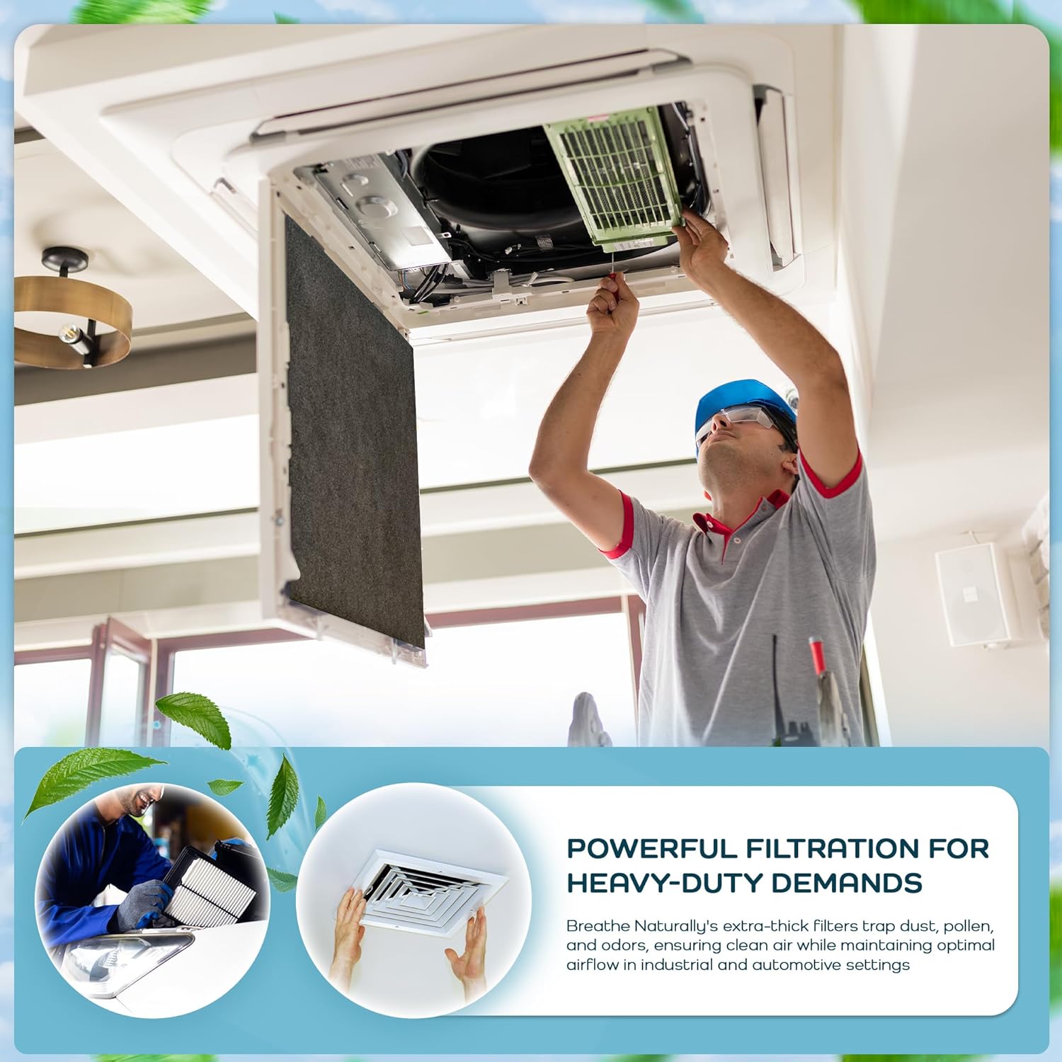 Breathe Naturally "R" Replacement Filters Compatible with Honeywell Air Purifier HPA300 or or HRF-R3 Series - Activated Carbon Prefilter - 14"x17.2"x0.2" (3 HEPA Filters + 4 Carbon Prefilters)