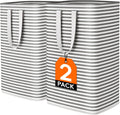 Lifewit 2 Pack Laundry Hamper Large Collapsible Laundry Baskets, Freestanding Waterproof Clothes Hamper with Easy Carry Handles in Laundry Room Bedroom Bathroom College Dorm for Adults, Black, 2 x 80L