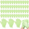 104 Pcs Exfoliating Glove Bulk Shower Gloves with Hanging Loop Exfoliating Body Scrubber Dead Skin Remover for Body Bath Beauty Spa Massage Scrubs Men Women Bathing (Green)