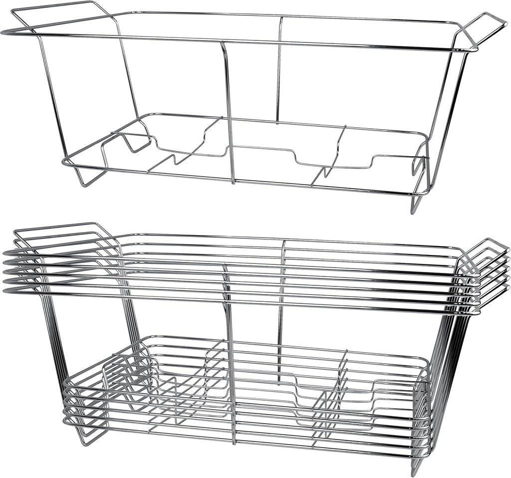 COMFICOVE 6 Pack Chafing Wire Rack Buffet Stand Chrome Frame for Events, Parties, Wedding, & Birthday Party Catering, Full Size Chafing Stand for Dish Serving Trays, Food Warmer Catering Supplies