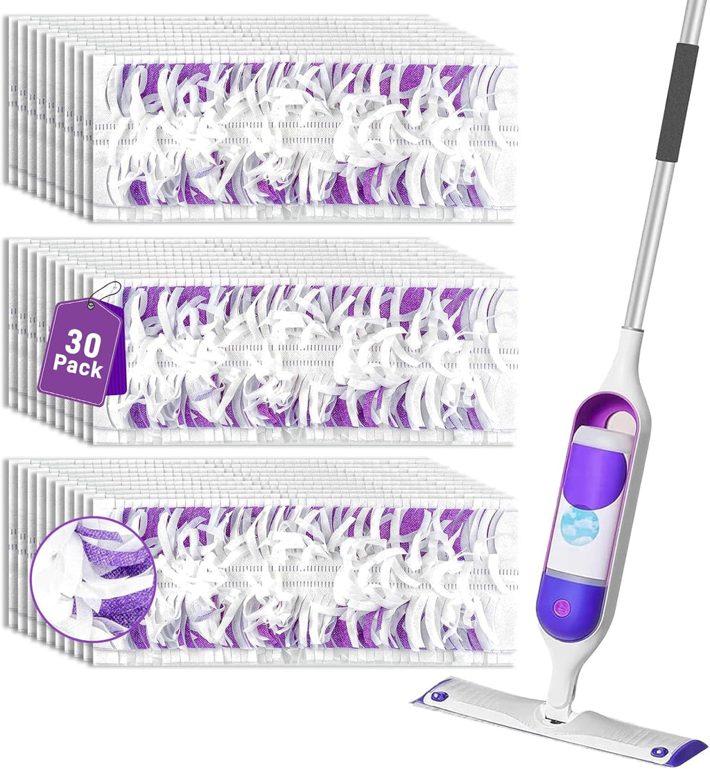 30-Pack Disposable Microfiber Power Mop Pad Refills Compatible with Swiffer Power Mop Refills,Replacement Pads for Swiffer Wet Pads Refill,Non-Washable & Unscented