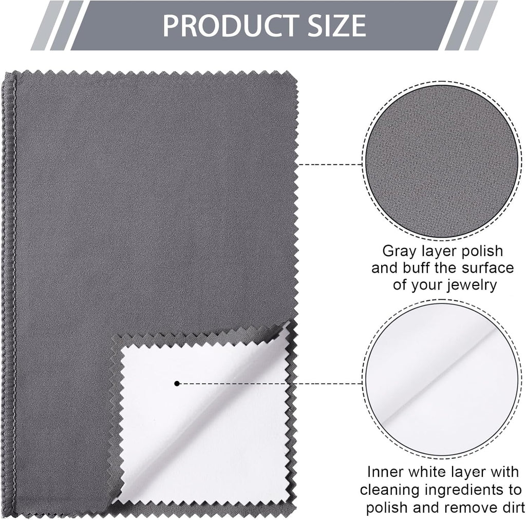 Breling 20 Pcs Silver Jewelry Polishing Cloths 6 x 8 inches Jewelry Cleaning Cloth Sterling Polish Cloths for Jewelry