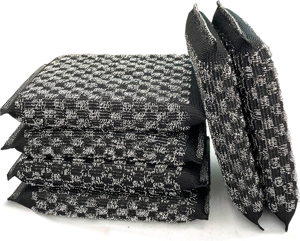Steel Wool Scrubbers Dish Sponges Kitchen Scrubbing Pads Pot Scrubber for Kitchen Non Scratch, Soft and Fast Cleaning Scrubber (Black)